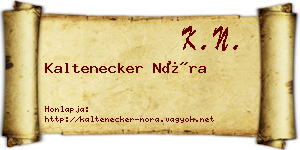 Kaltenecker Nóra névjegykártya